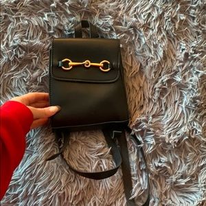 Mini black backpack